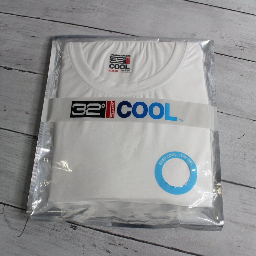 Weatherproof 32 Degrees Cool Men's White T Shirt Size M White Crew Quick Dry